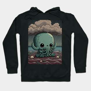 Chibi Cthulhu plays in the ocean Hoodie